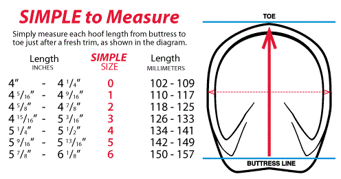 Cavallo Simple Size Guide